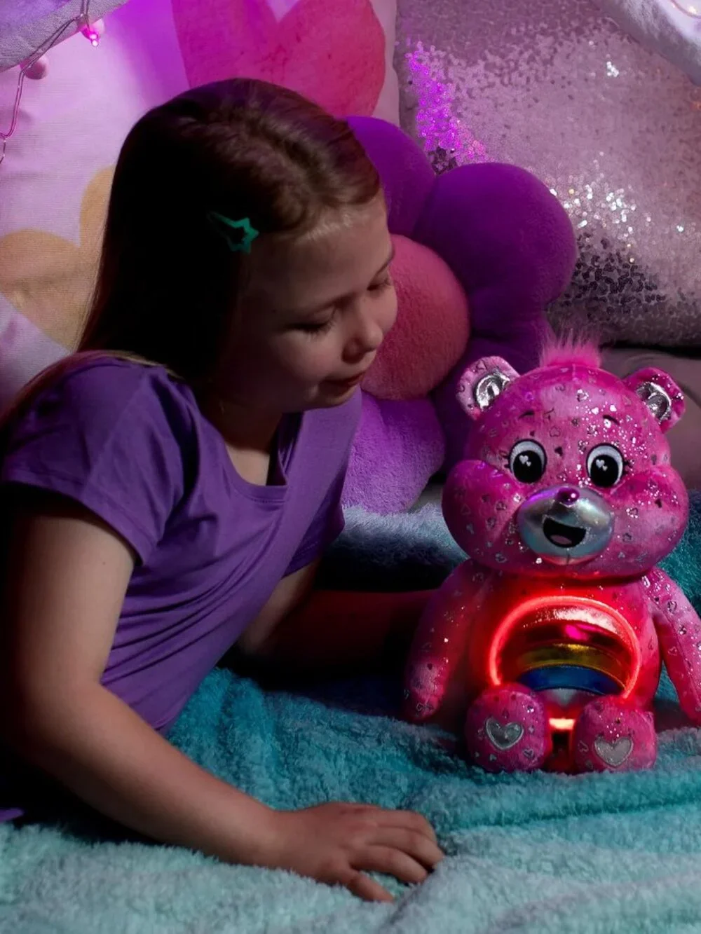 New in Box Care Bears Pink Cheer Bear Collector's Limited Edition Glows